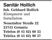 Sanitr Hollich, Inh. Gebhard Hollich
